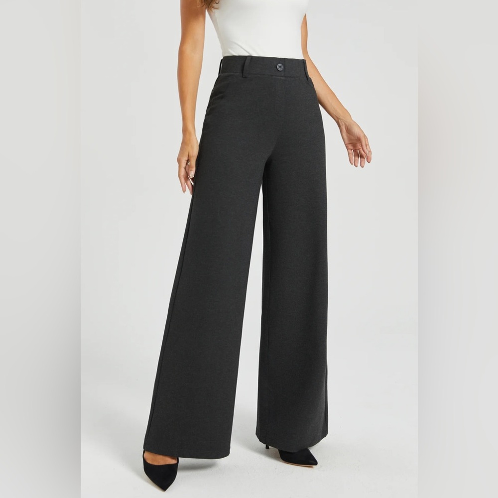 NWT Betabrand DPYP™ Wide Leg Dress Pant Yoga Pant 2X Petite Charcoal Stretch